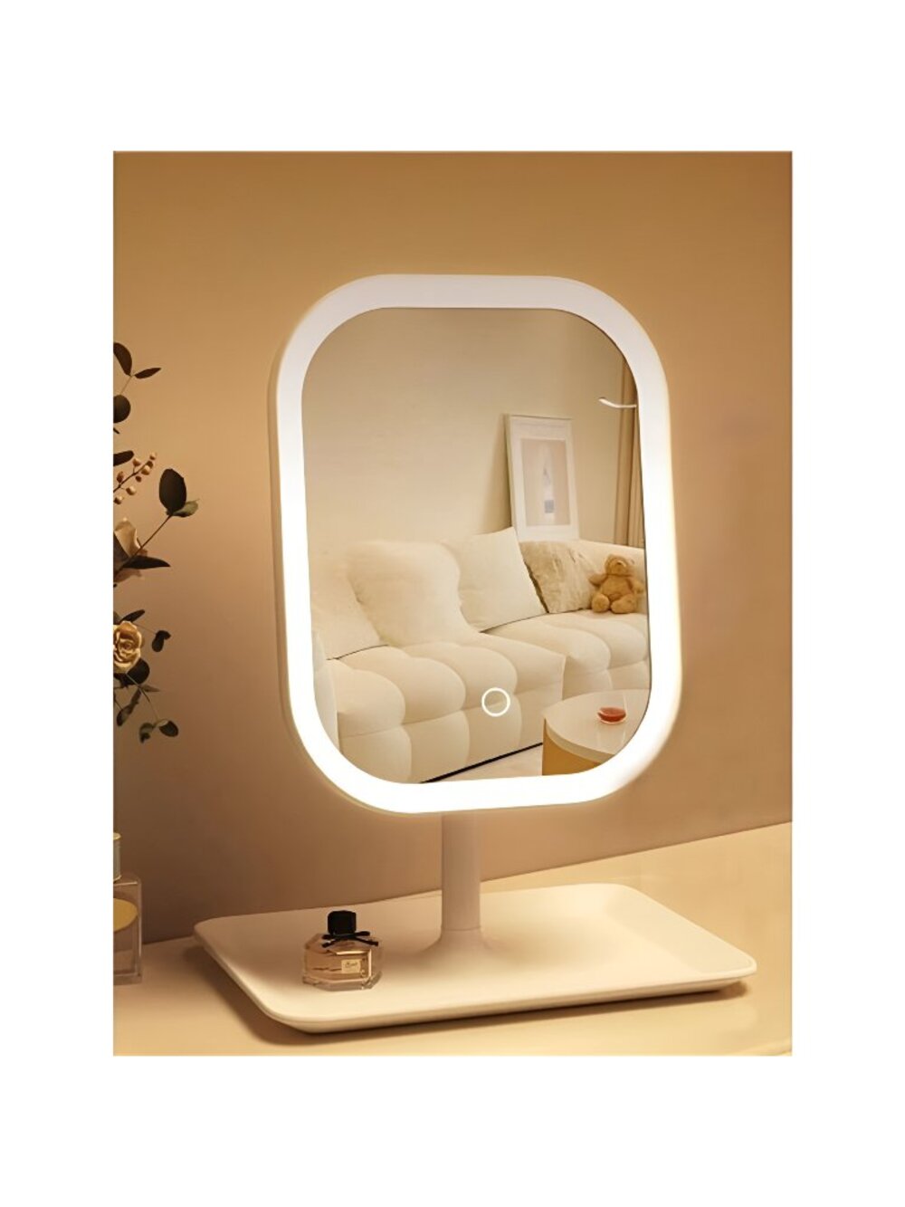 Touch-Sensitive Controls Vanity mirrorr, Makeup Mirror with LED Light, 2400mAh